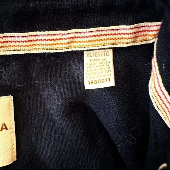 Scotch & Soda Men’s Linen Blend Navy Short Sleeve Shirt Size XL - Picture 11 of 13